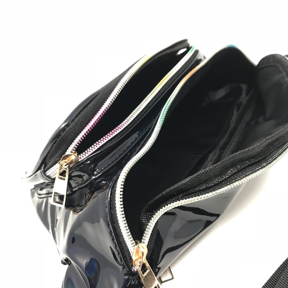 Fanny Pack Polyurethane Mini Bag w Rainbow Shine - Picture 7 of 8